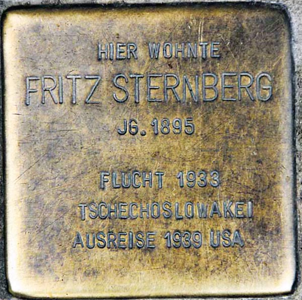 Stolperstein für Fritz Sternberg 