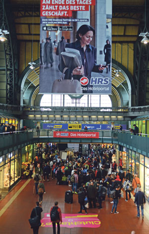 Treffpunkt der Flüchtlinge am-Hamburger Hauptbahnhof
